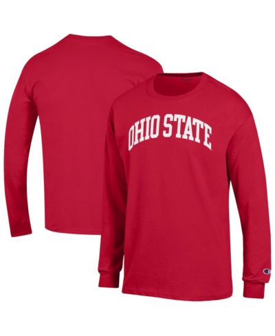 Champion Men's Scarlet Ohio State Buckeyes Basic Arch Long Sleeve T-Shirt