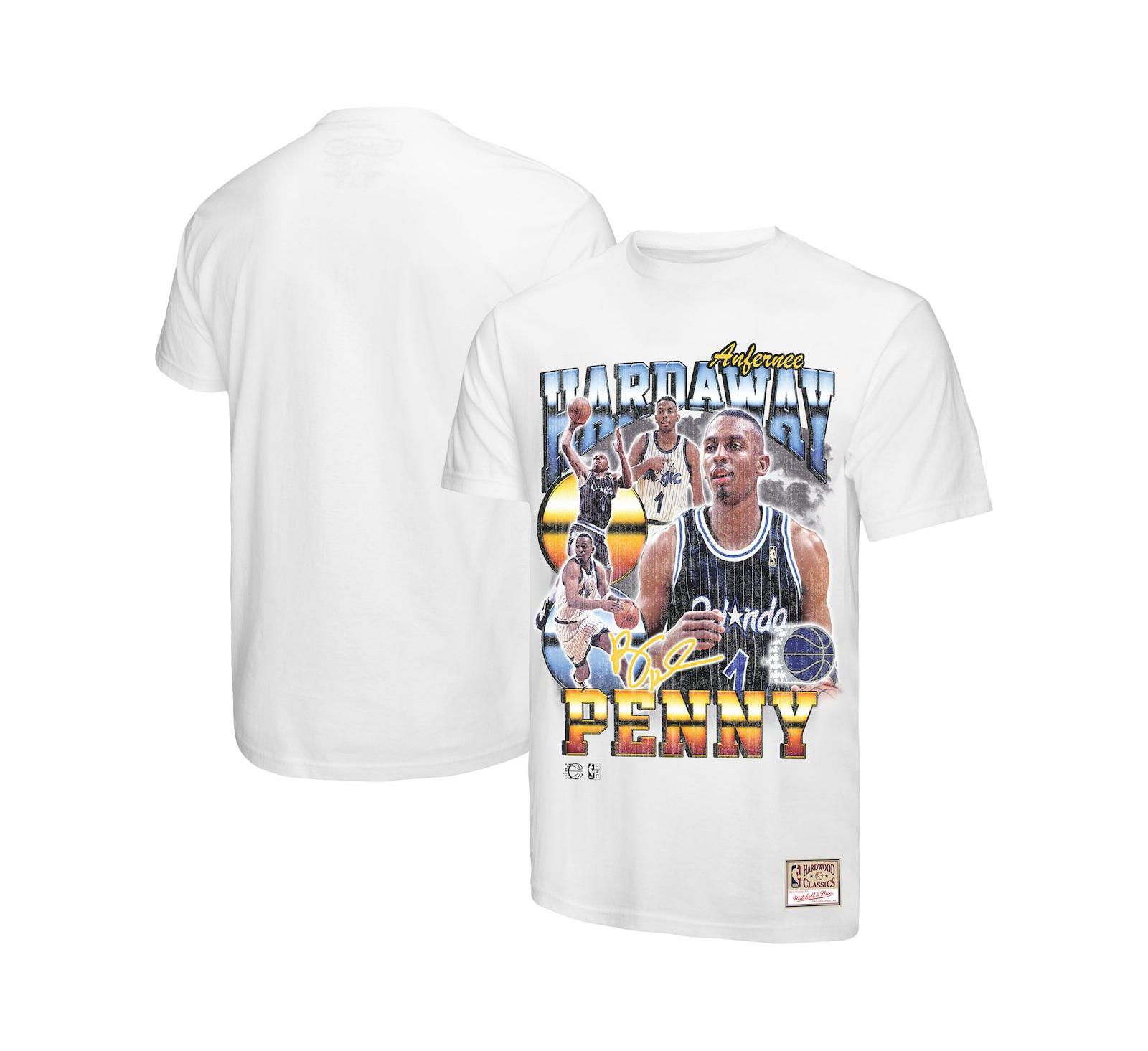 Мужская футболка Mitchell & Ness Penny Hardaway White Orlando Magic Hardwood Classics Commemorative Player Collage