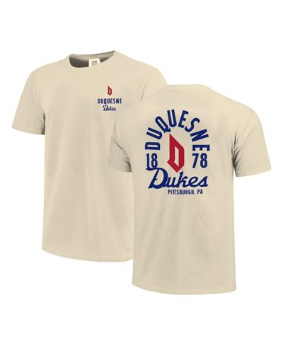 Мужская футболка Image One Men's Cream Duquesne Dukes Comfort Colors Mascot Overlay