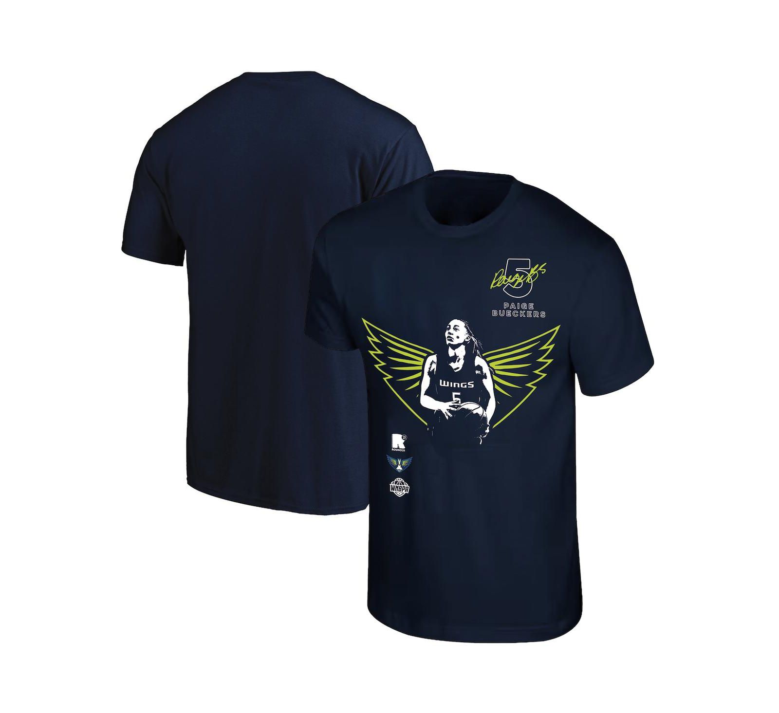 Round21 Мужская и женская футболка Dallas Wings 2025 WNBA Draft