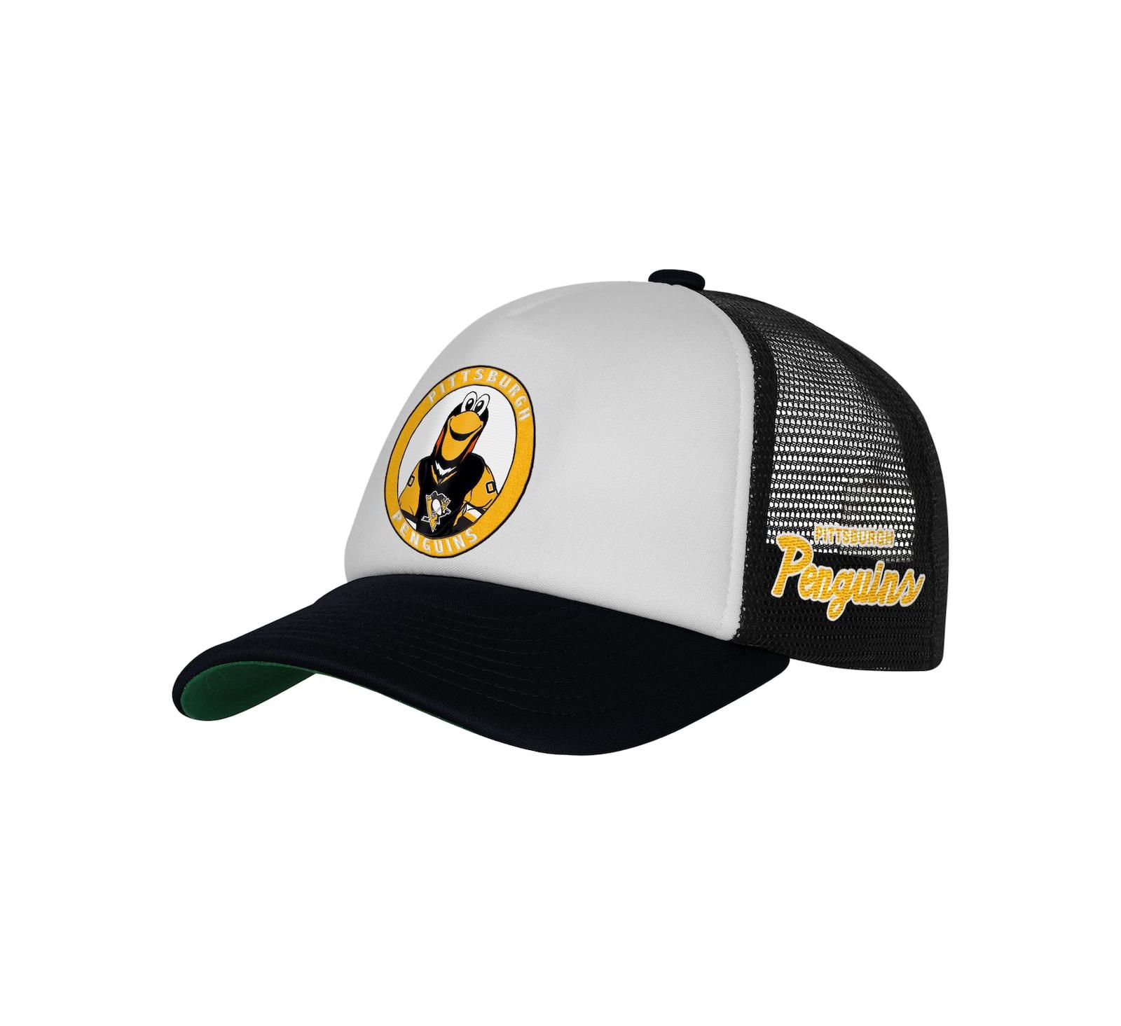 Mitchell & Ness Big Boys and Girls White Pittsburgh Penguins Mascot Adjustable Trucker Hat