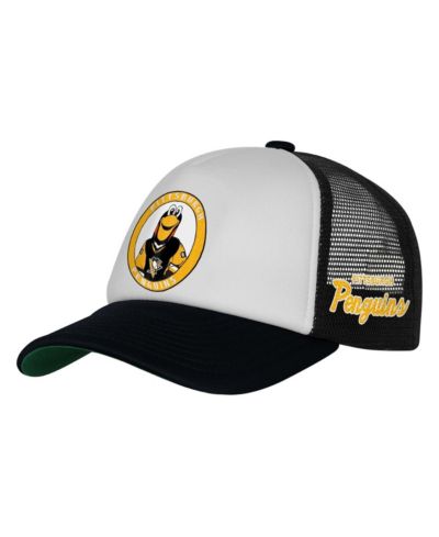 Mitchell & Ness Big Boys and Girls White Pittsburgh Penguins Mascot Adjustable Trucker Hat
