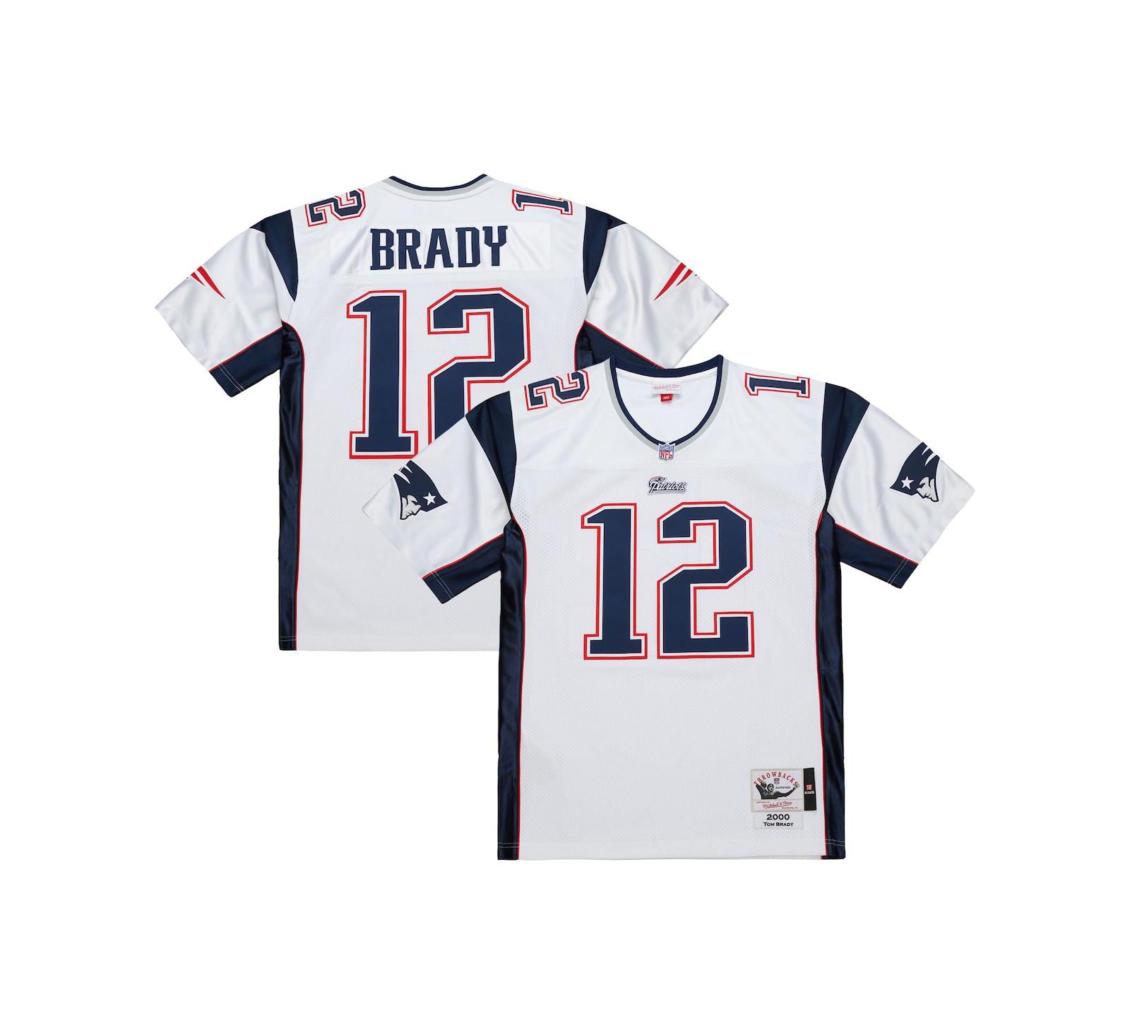 Мужская джерси Mitchell & Ness Tom Brady New England Patriots 2000 Authentic, белая