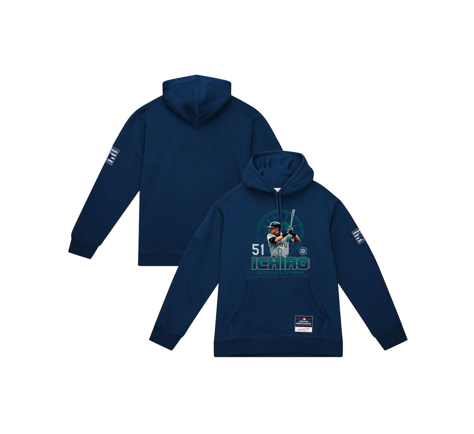 Худи Mitchell & Ness Мужской Ichiro Suzuki Navy Seattle Mariners Hall of Fame Hitter
