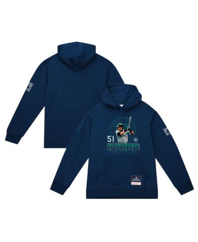 Худи Mitchell & Ness Мужской Ichiro Suzuki Navy Seattle Mariners Hall of Fame Hitter