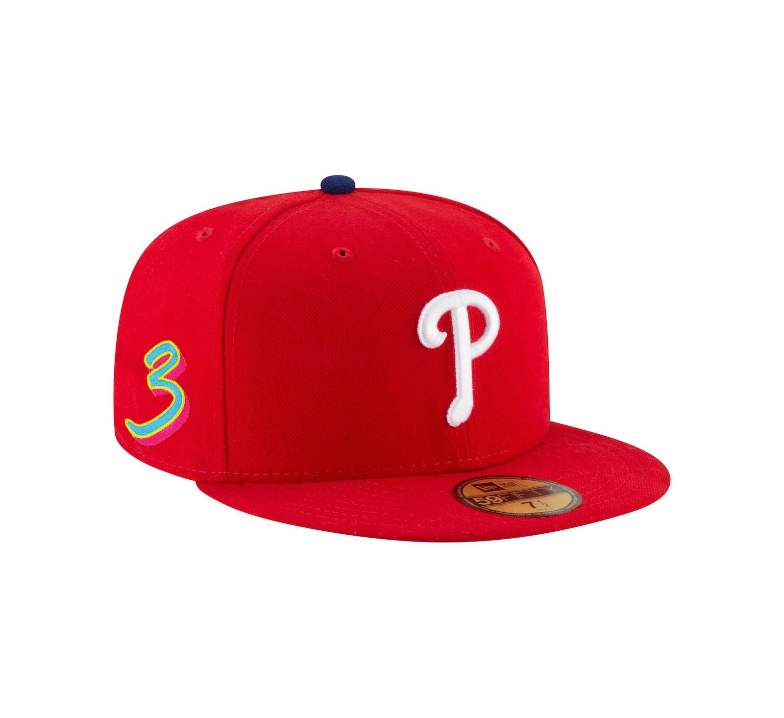 Мужская кепка New Era Bryce Harper Red Philadelphia Phillies 2025 Player’s Weekend 59FIFTY Fitted
