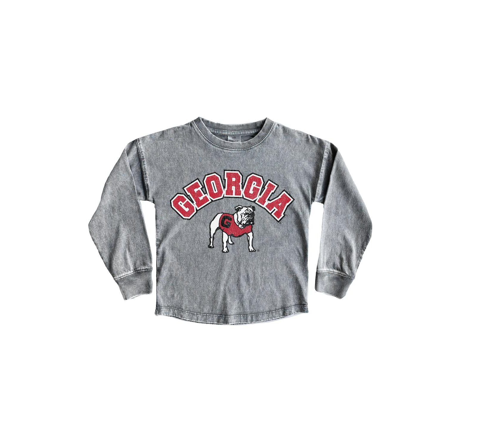 Детская толстовка Gameday Couture Gray Georgia Bulldogs Faded Wash Pullover Top
