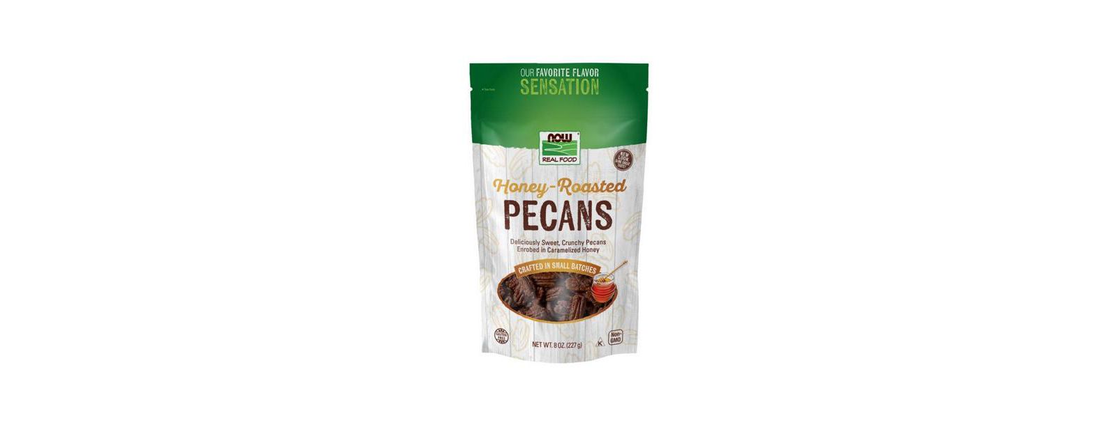 Пекан в медовой глазури NOW Foods, 8 Oz