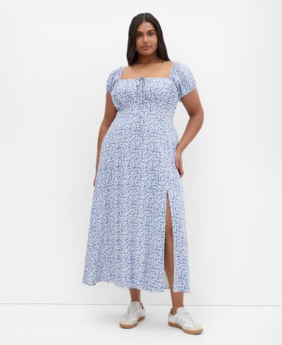 CITY CHIC Женское платье макси Abbie с цветочным принтом и коротким рукавом