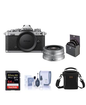 Беззеркальная камера Nikon Z fc формата DX с объективом NIKKOR Z DX 16-50mm f/3.5-6.3 VR, комплект с картой SD 64 ГБ, сумкой через плечо, набором фильтров и набором для чистки