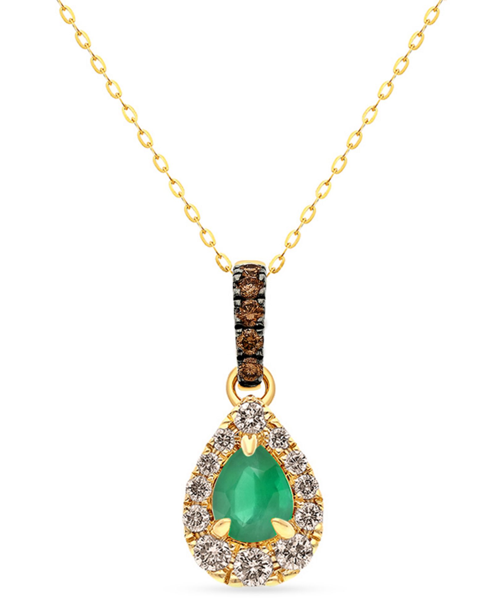 Ожерелье Le Vian Emerald, Chocolate Diamond и Nude Diamond, 14k Honey Gold