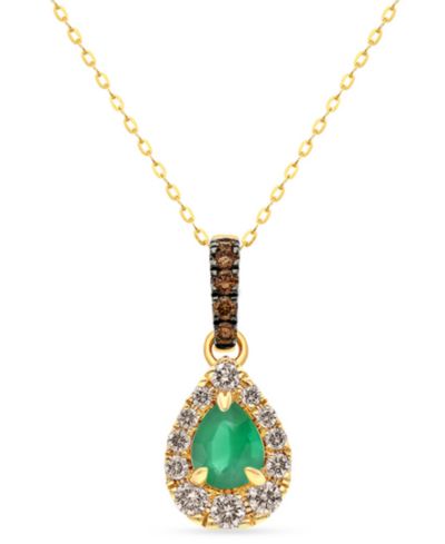 Ожерелье Le Vian Emerald, Chocolate Diamond и Nude Diamond, 14k Honey Gold