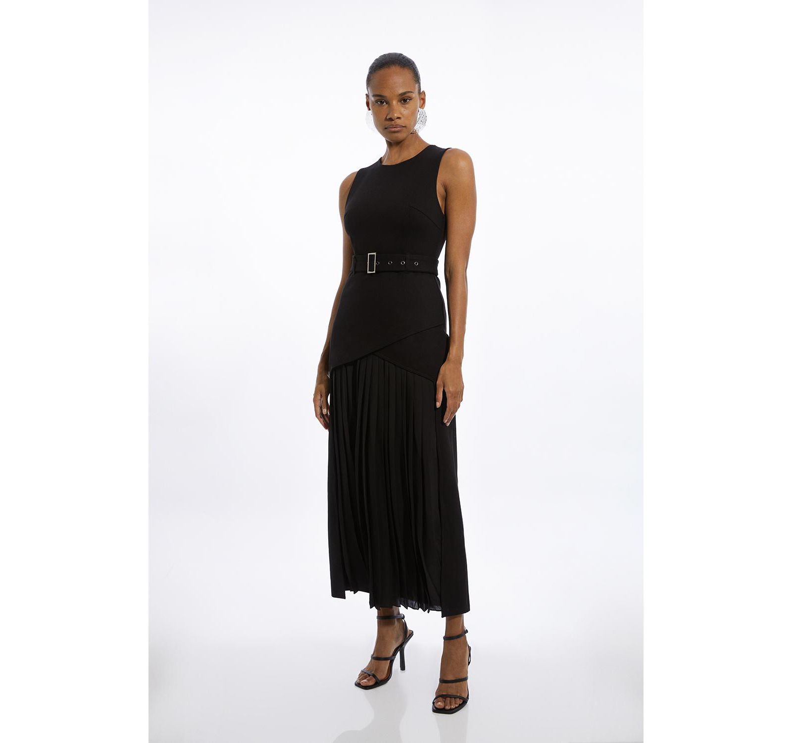 Женское трикотажное платье макси Karen Millen Jersey Pleated
