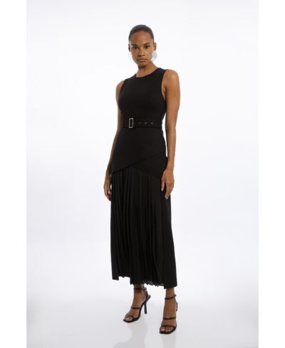 Женское трикотажное платье макси Karen Millen Jersey Pleated