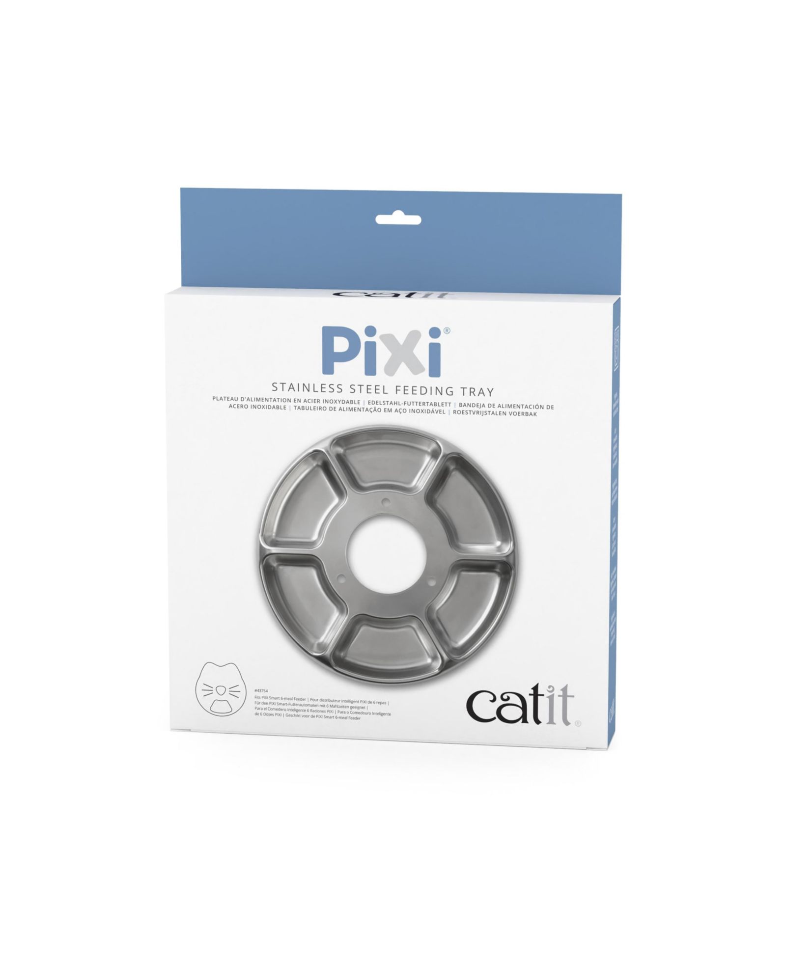Catit Pixi 6-Meal Feeder, Stainless Steel Replacement Tray