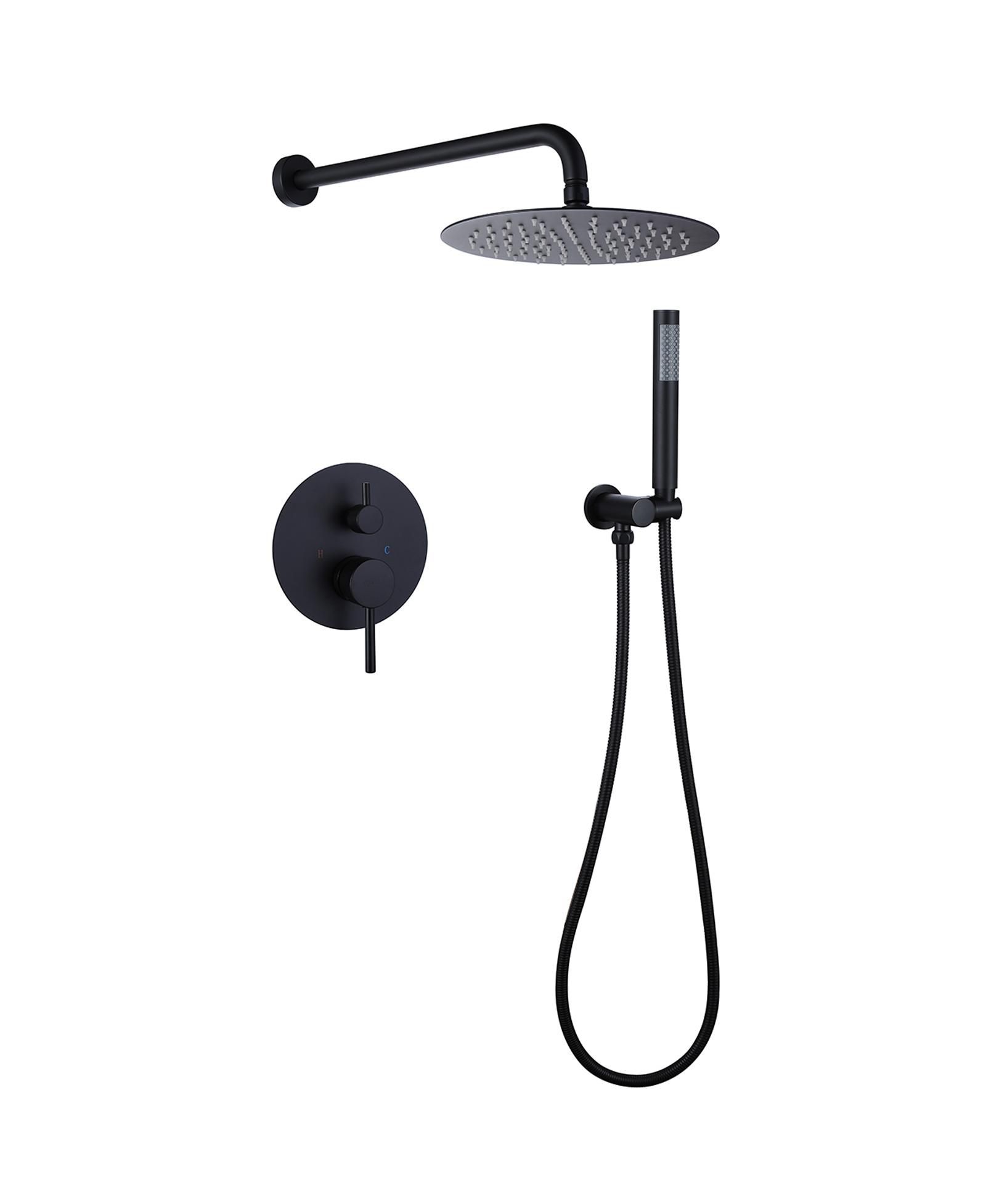 Greenspring 1-Handle 2-Spray Rain Shower Faucet and Hand Shower Combo Kit in Brushed Gold (Valve Included)