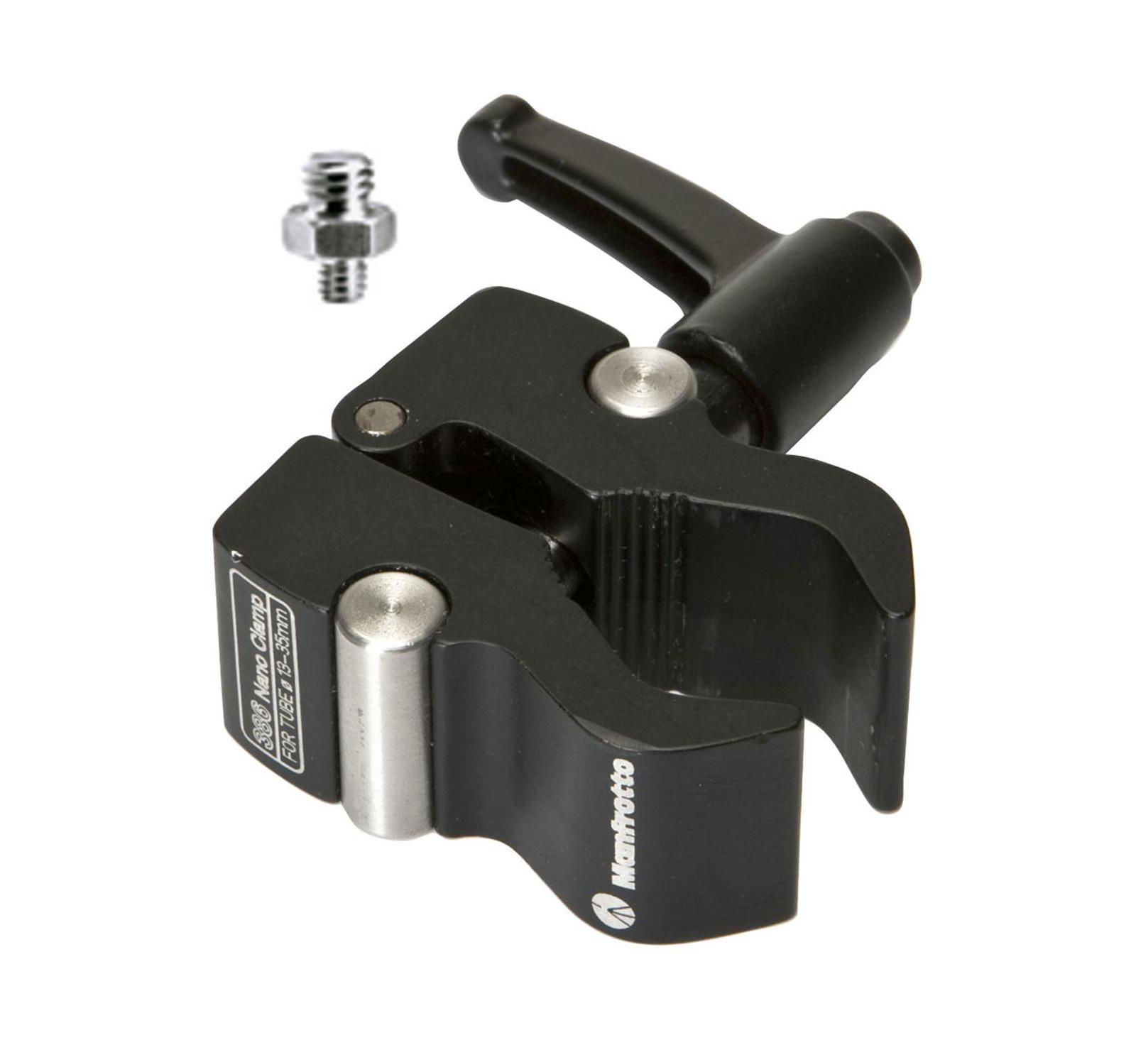 Manfrotto 386BC Nano Clamp 13-35mm Clamp Mount, Compatible with 3/8" and 1/4" Adapters