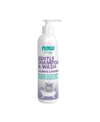 NOW Foods Gentle Baby Shampoo & Body Wash Calming Lavender ,8 Oz