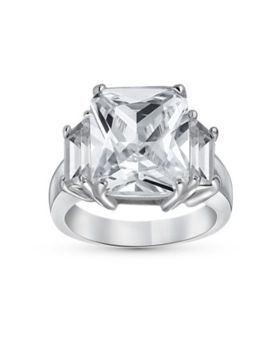 Помолвочное кольцо Bling Jewelry Art Deco Style 8CT CZ Emerald Cut из стерлингового серебра