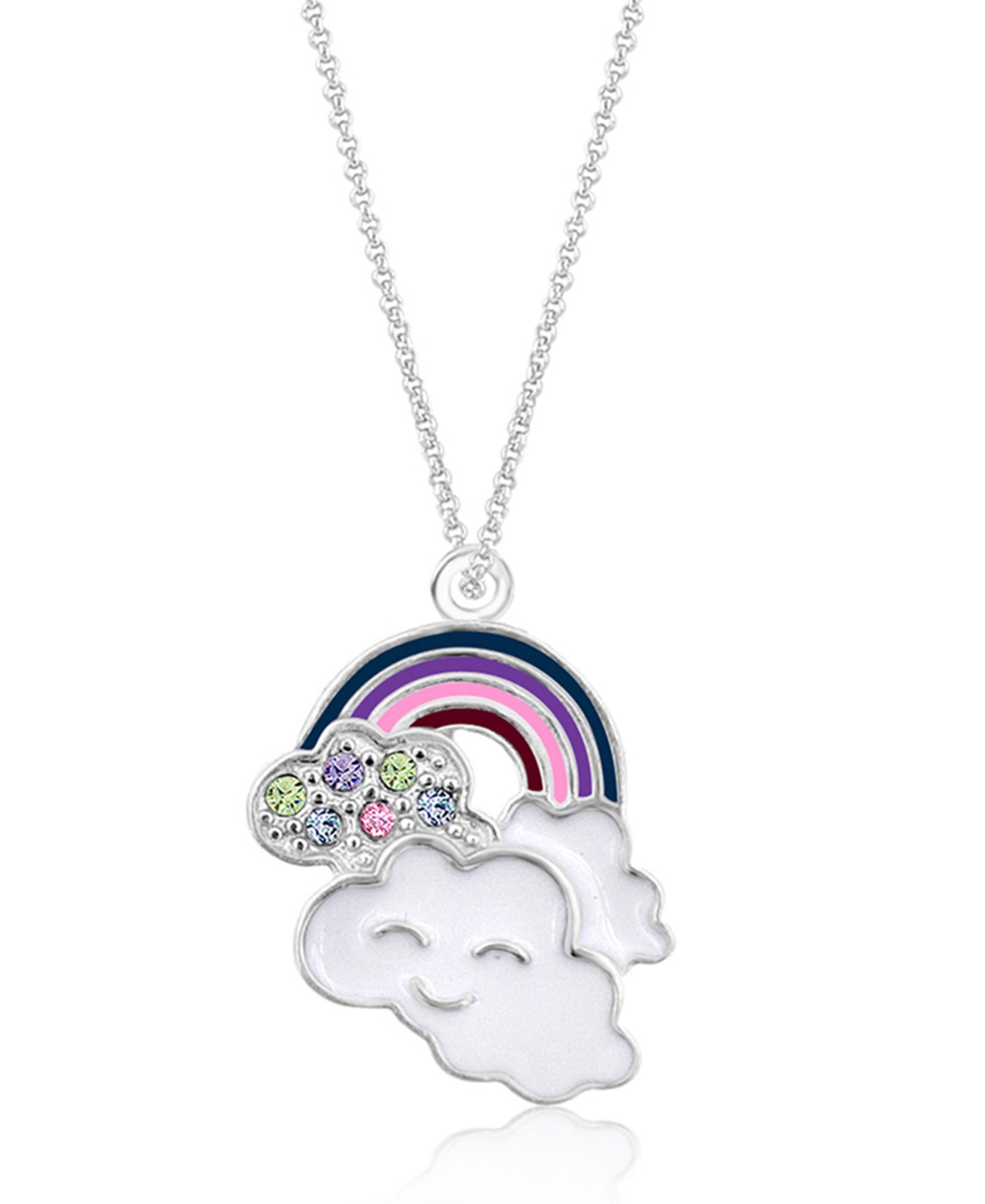 Chanteur Детское ожерелье Rainbow Clouds Crystal White Gold Palladium Plating