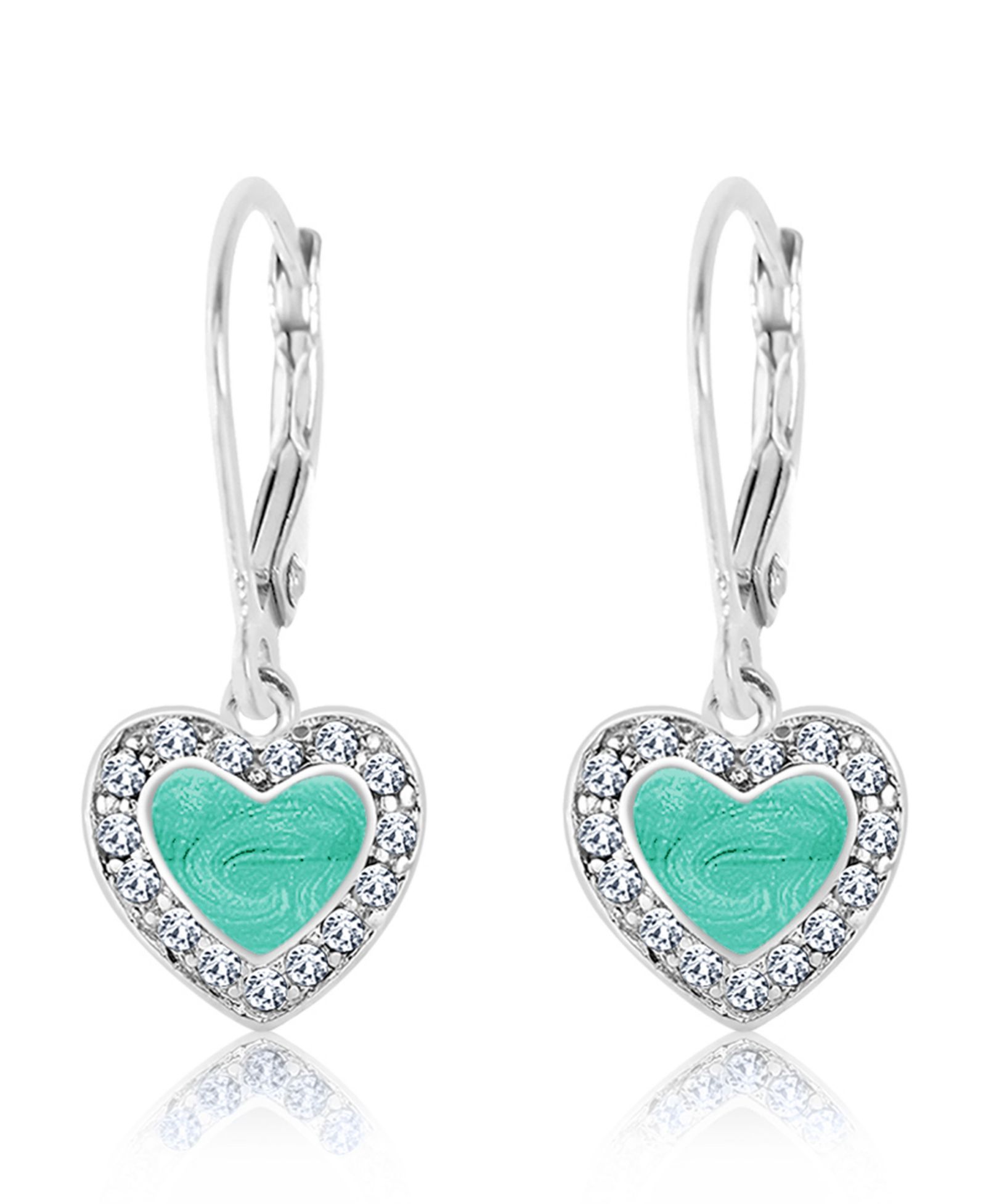 Детские серьги-кольца Chanteur Heart Crystal White Gold Palladium Plating