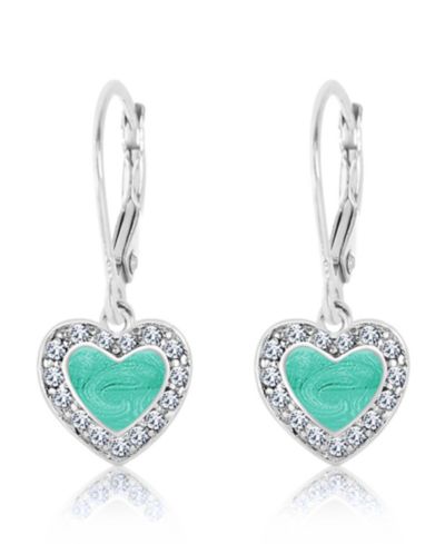 Детские серьги-кольца Chanteur Heart Crystal White Gold Palladium Plating