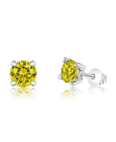 Серьги Chanteur Crystal White Gold Palladium Plating Screwstud для девочек