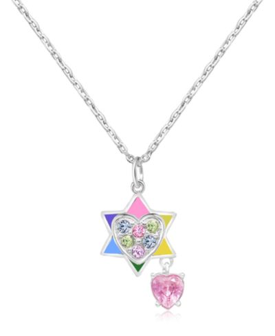Ожерелье Chanteur/Girl/Star of David Crystal White Gold Palladium Plating