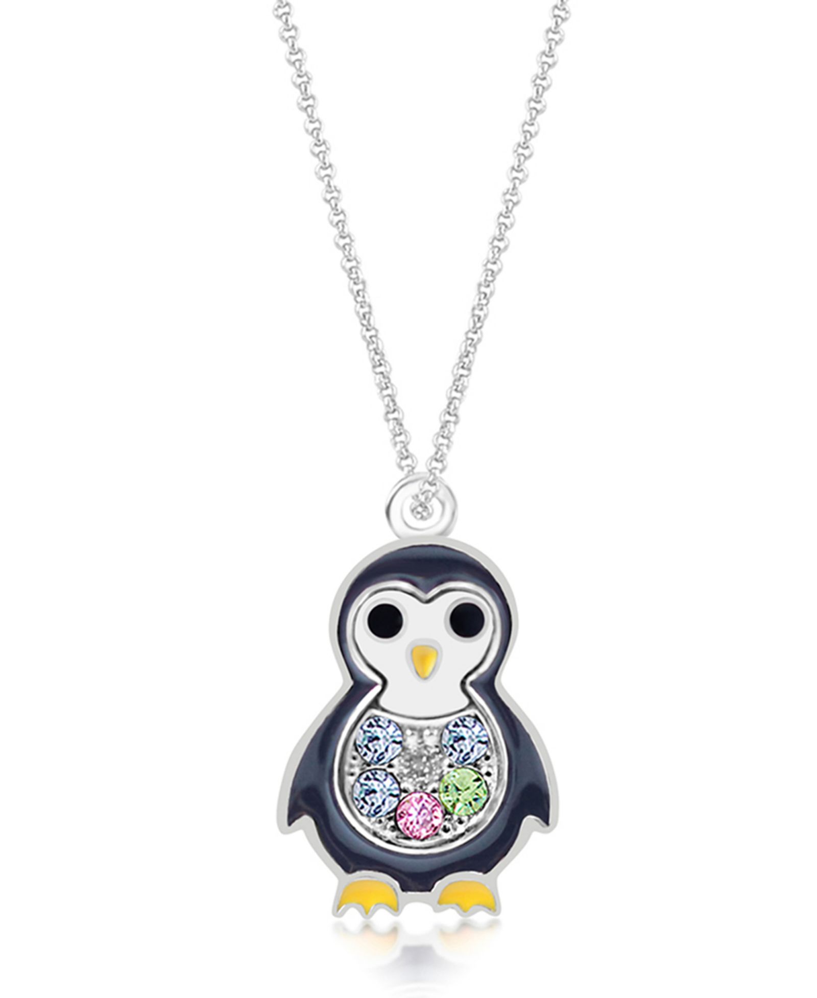 Chanteur/Girl/Penguin Ожерелье Crystal White Gold Palladium Plating