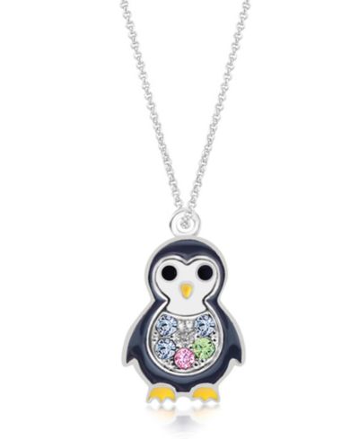 Chanteur/Girl/Penguin Ожерелье Crystal White Gold Palladium Plating