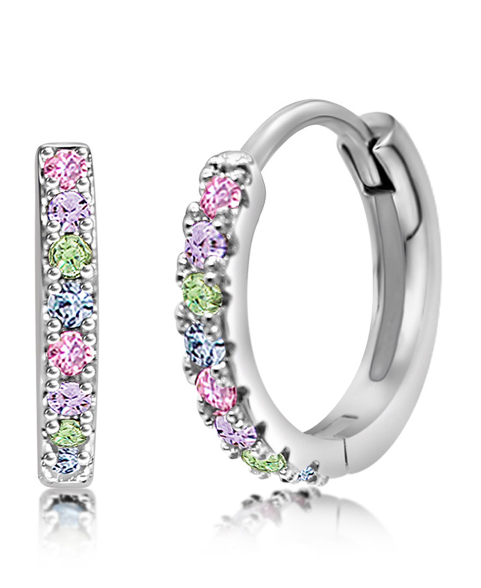 Серьги-кольца Chanteur Girl Round Multi-color CZ