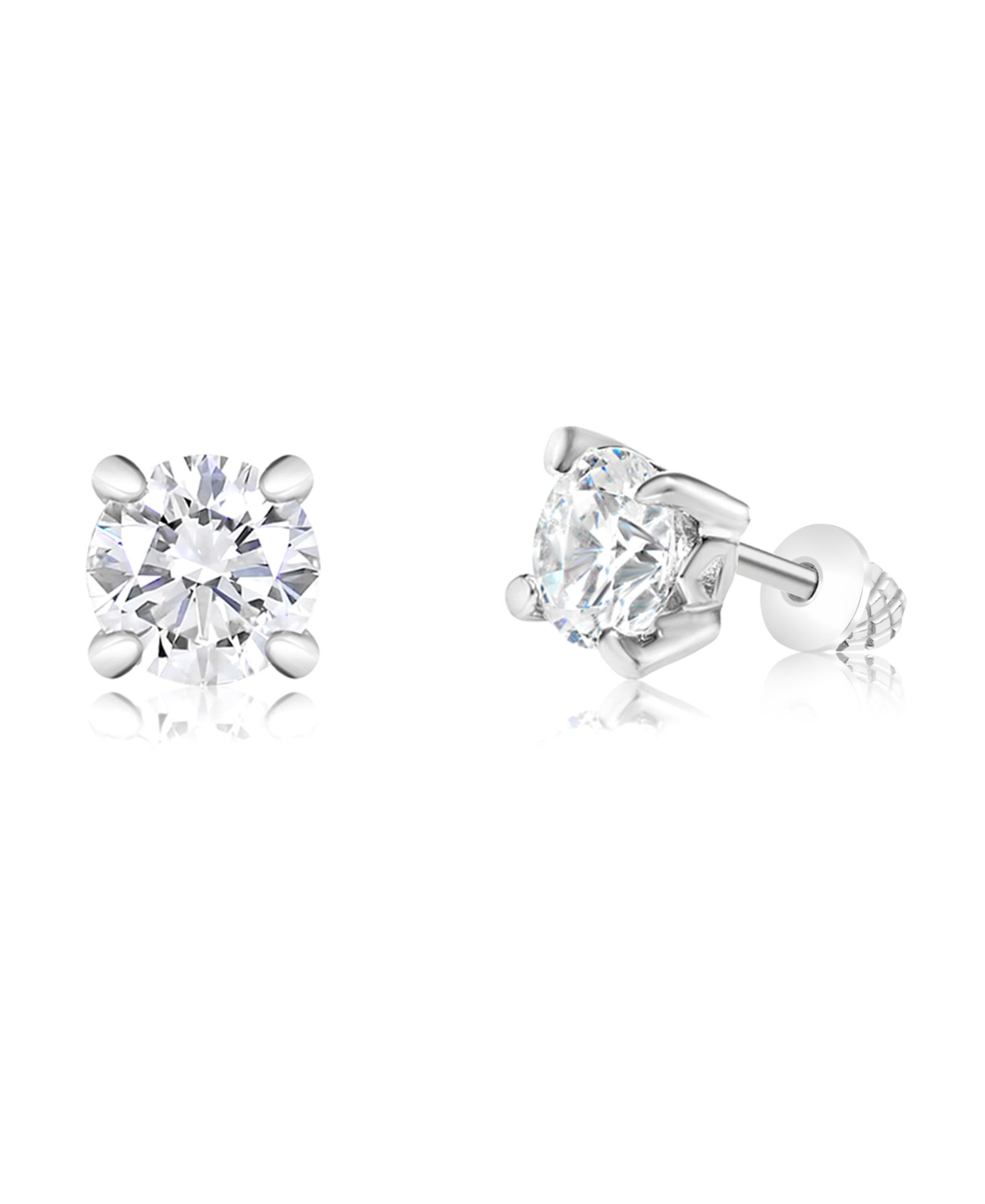 Серьги-гвоздики Chanteur Girls/Girl/April Crystal White Gold Palladium Plating Screwstud