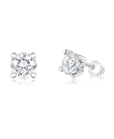 Серьги-гвоздики Chanteur Girls/Girl/April Crystal White Gold Palladium Plating Screwstud