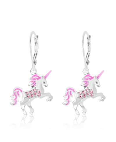 Chanteur Детские серьги-подвески Unicorn Crystal White Gold Palladium Plating