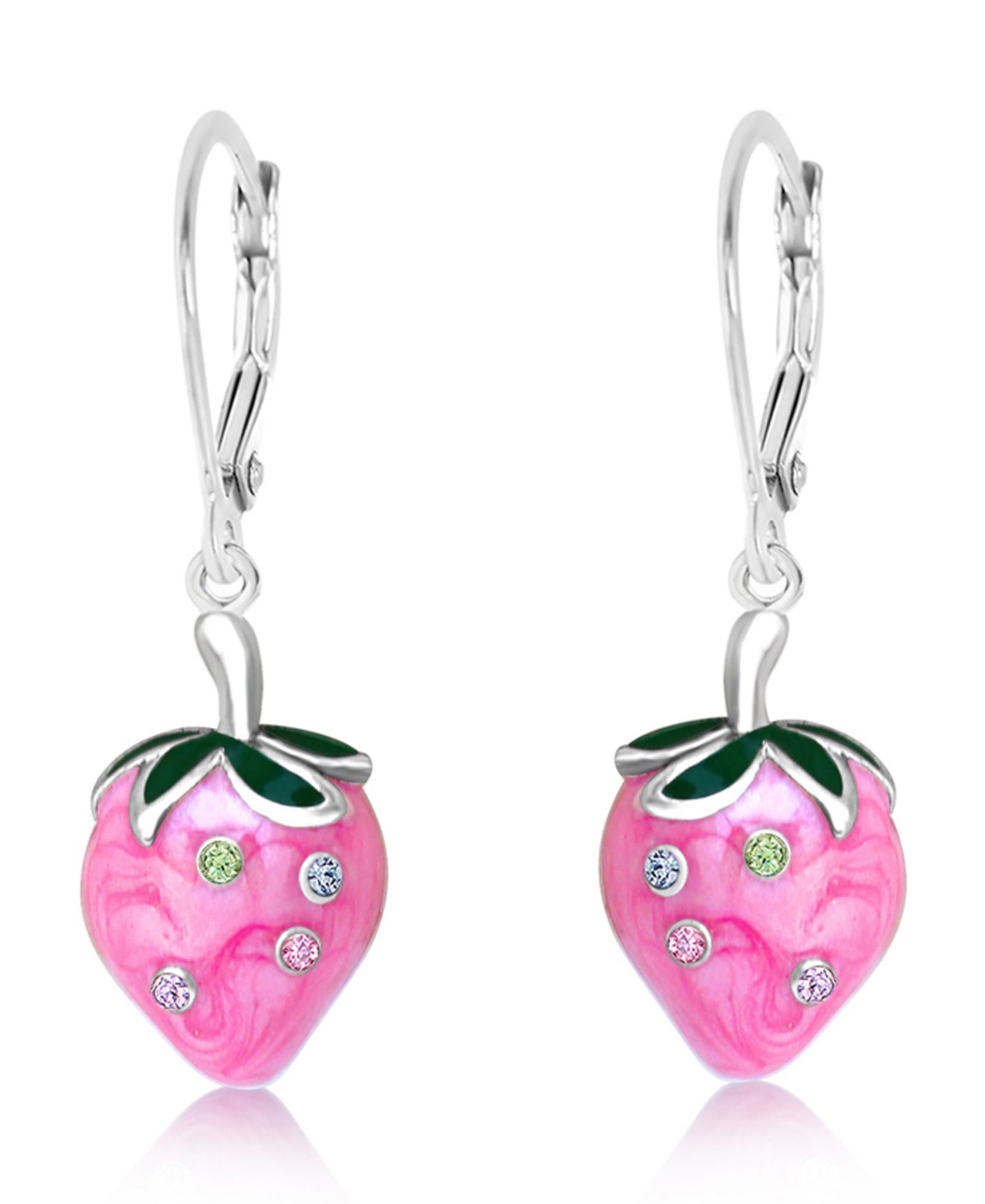 Серьги Chanteur Strawberry Crystal White Gold Palladium Plating