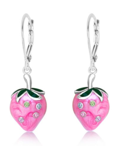 Серьги Chanteur Strawberry Crystal White Gold Palladium Plating