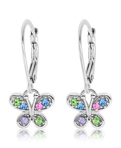 Серьги Chanteur для девочек, кристалл White Gold Palladium Plating Leverback