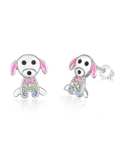 Серьги-гвоздики Chanteur Multi-color Crystal White Gold Palladium Plating