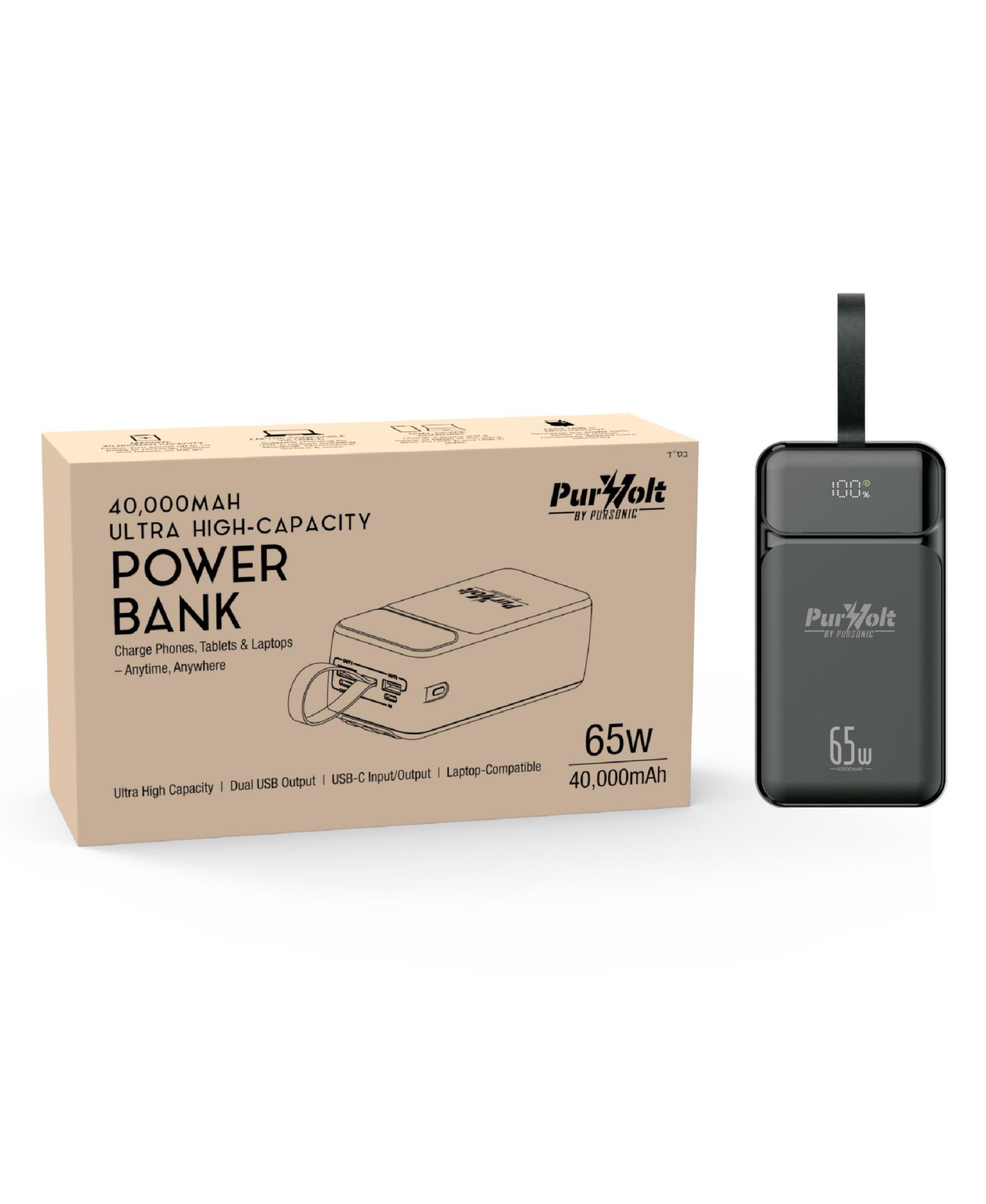 Внешний аккумулятор PURSONIC PurVolt 40,000mAh Ultra High-Capacity