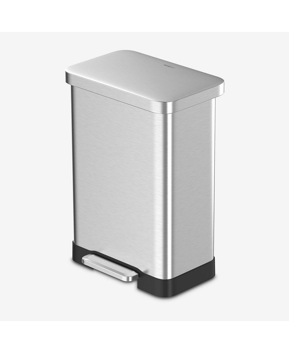 Qualiazero прямоугольный мусорный бак с педалью, 75L / 20 Gallon, Silver