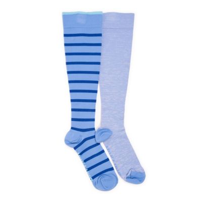 MUK LUKS Women's 2 Pair Pack Nylon Compression Knee High Socks, One Size