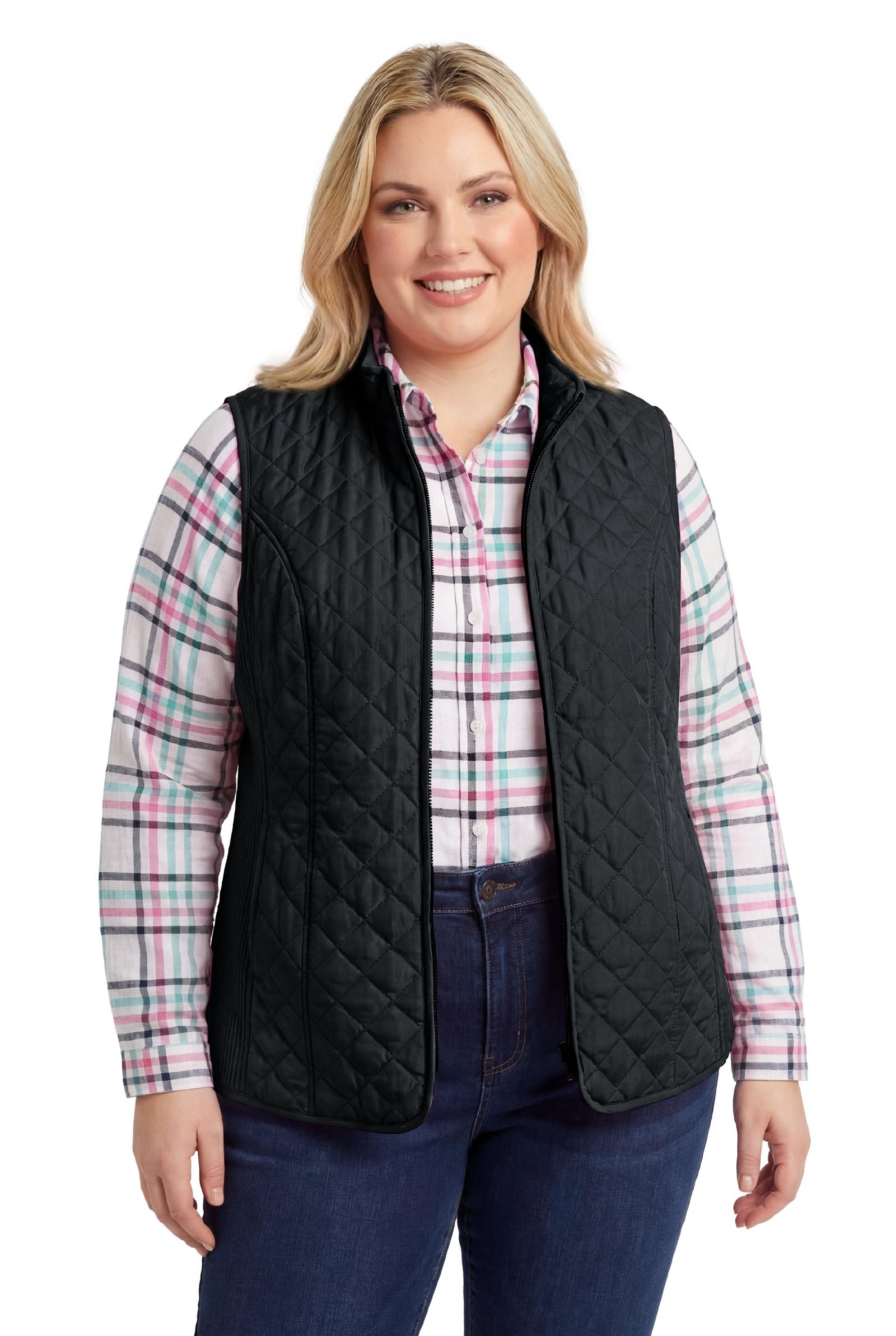 Woman Within Plus Size Within Zip-Front Quilted Vest