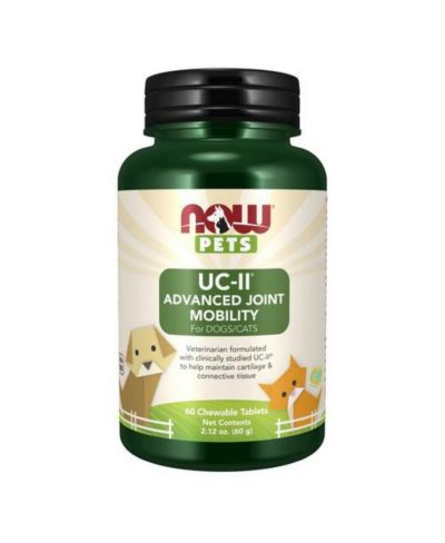 Now Foods UC-II Advanced Joint Mobility Chewable Tablets for Dogs & Cats, 60 Tabs