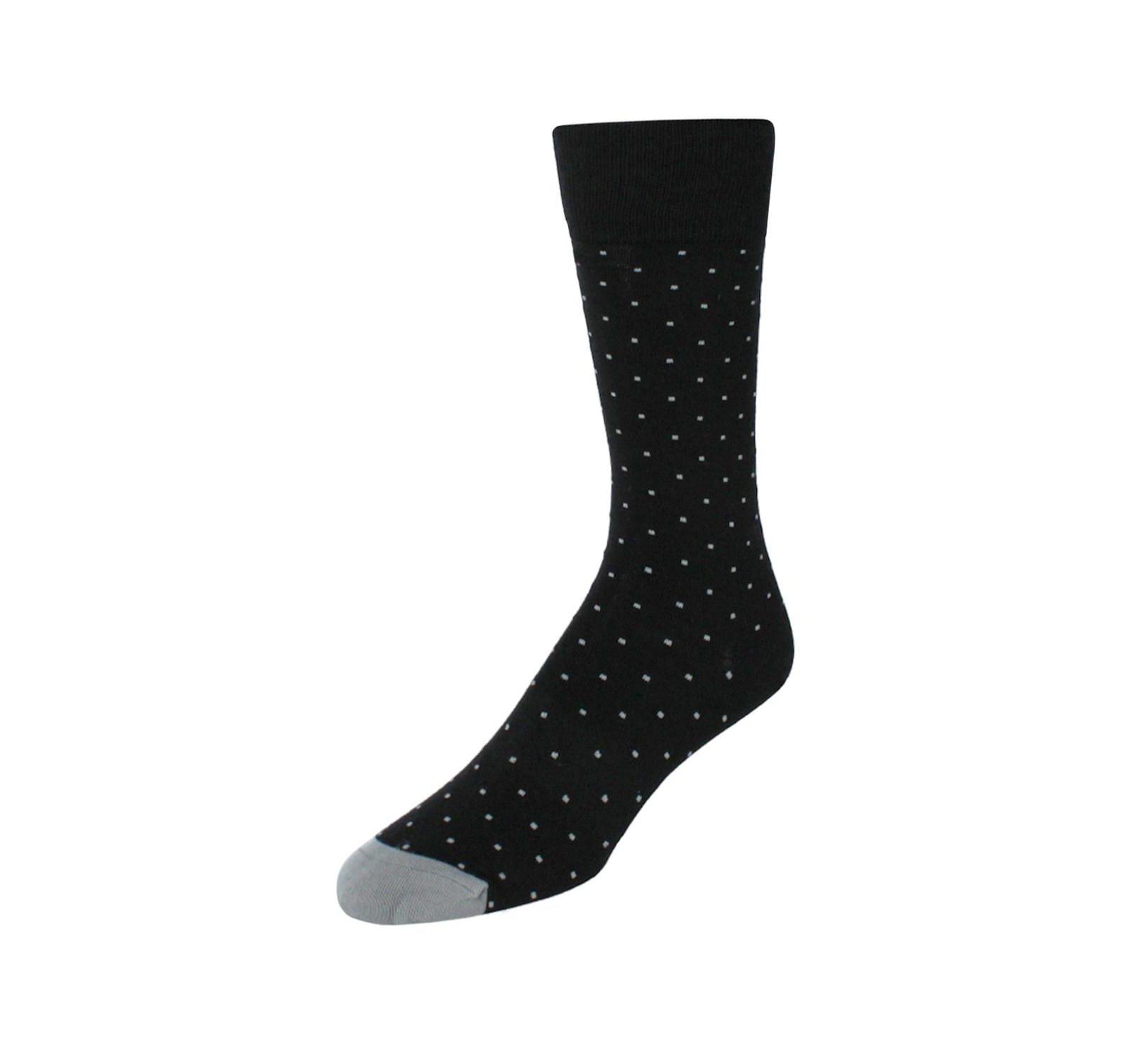 TRAFALGAR Men's Pierre Polka Dot Mid-Calf Pima Cotton Socks (1 Pair)