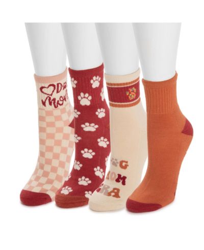 Женские носки MUK LUKS 4 пары QTR Crew Novelty