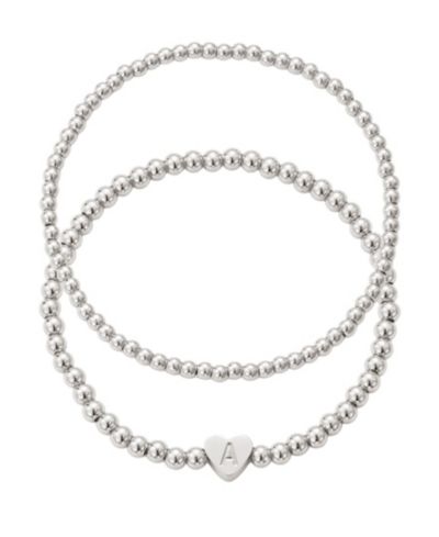 Набор браслетов ADORNIA Silver Ball Bead Initial