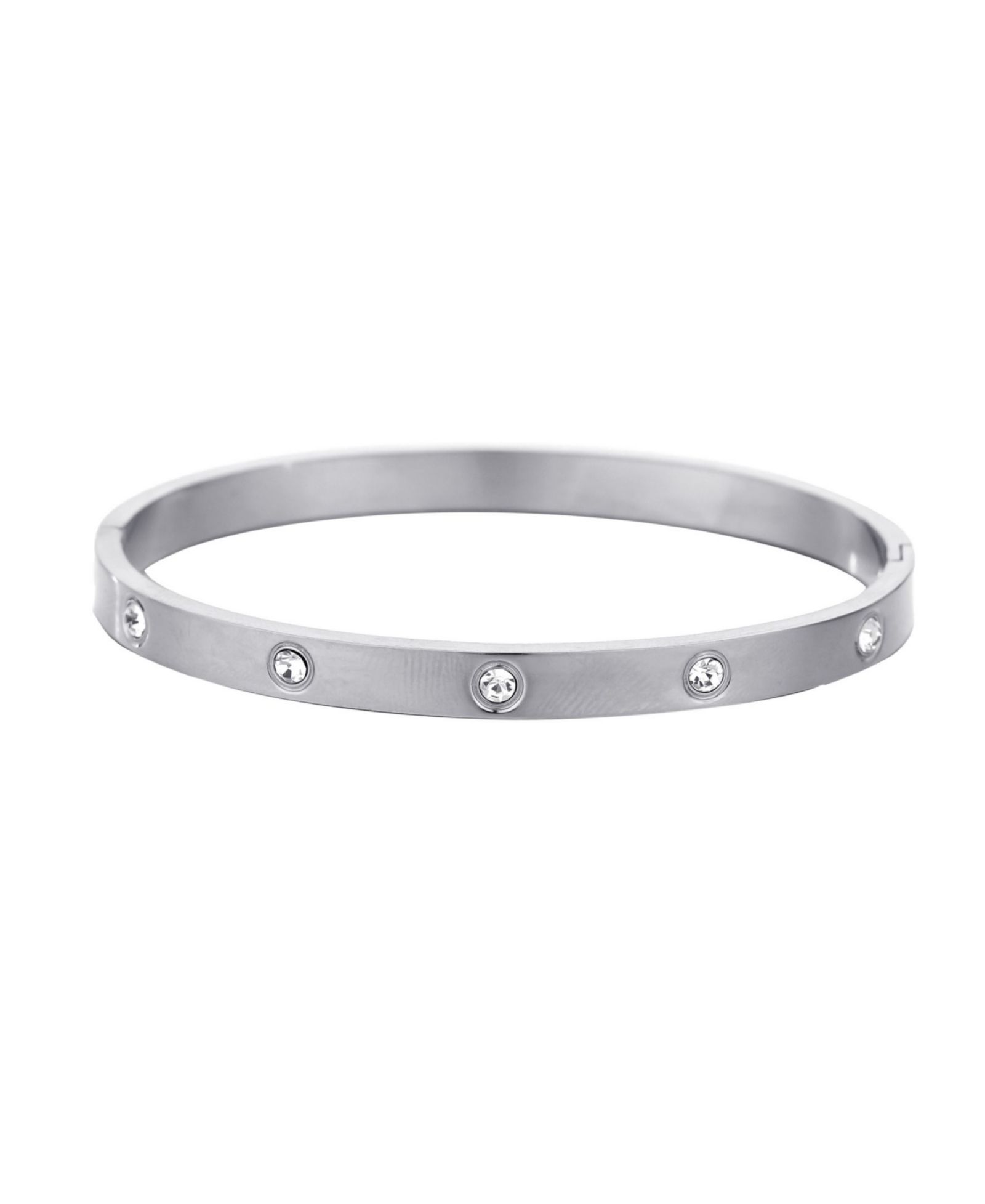 ADORNIA Tarnish Resistant Silver Crystal Eternity Cuff Bracelet