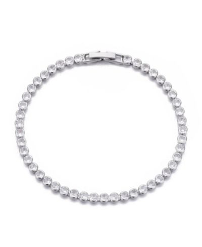 ADORNIA Silver Crystal Bezeled Tennis Bracelet