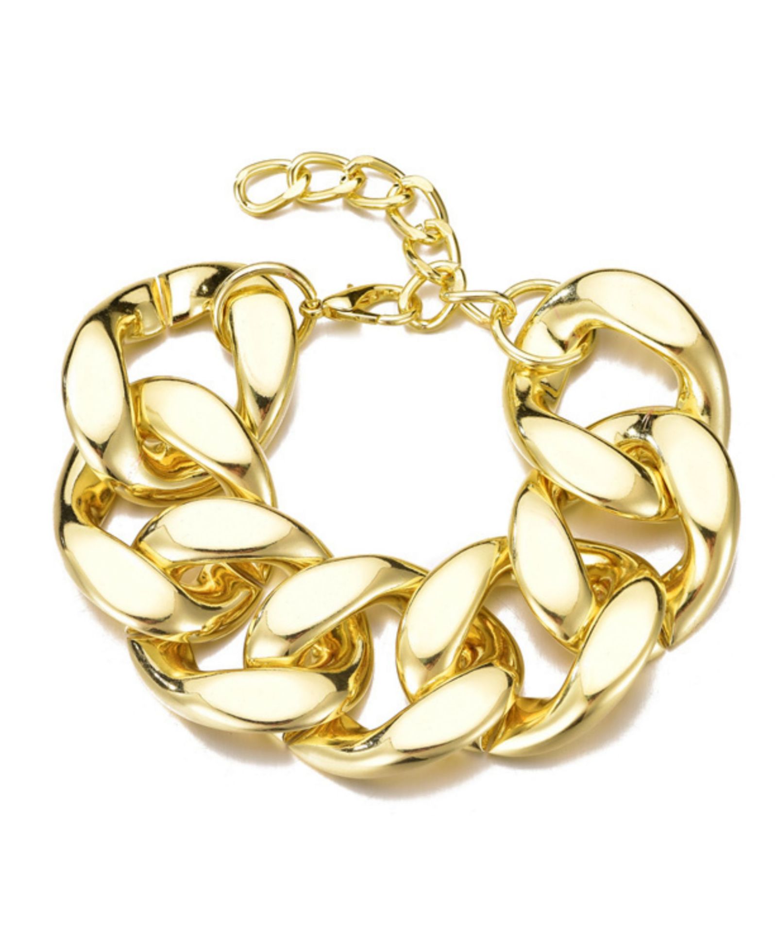 ADORNIA Gold Lightweight Chunky Curb Chain Bracelet