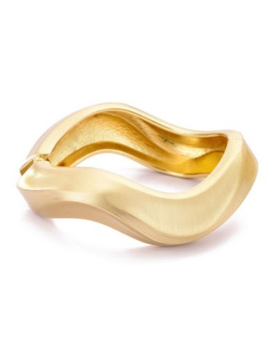 ADORNIA Gold Wavy Chunky Bangle